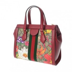 Gucci Ophidia Leather Tan GG Flora Multicolor Small Handbag